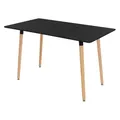 ML-Design Esstisch Schwarz aus Holz, 120x70x74,5 cm, Rechteckiger Esszimmertisch für 4-6 Personen, Skandinavisch Küchentisch, Wohnzimmertisch mit Buchenholzbeine, Schreibtisch Retro, Esszimmer Tisch