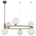 Maytoni Pendelleuchte, Messing, Metall, Glas, 34-184 cm, CE, höhenverstellbar, beliebig kürzbar, gleichmäßige Lichtverteilung, Lampen & Leuchten, Innenbeleuchtung, Leuchten nach Räumen, Wohnzimmerlampen