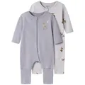 Name It Schlafanzug NBFNIGHTSUIT 2P ZIP FF LILAC DEER NOOS (Packung, 2 tlg) lila 98 EU