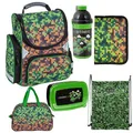 Goldkids Game Pixel Schulranzen ergonomischer Ranzen Federmappe Turnbeutel Sporttasche Trinkflasche Brotdose 6er-Set. Geeignet ab der ersten Klasse der Grundschule.