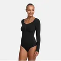 cfab (creamy fabrics) Miederbody Bodysuit Sculpting Shapewear Longsleeve mit Slip-Schwarz-3XL (1-tlg) Figurformend schwarz 3XL