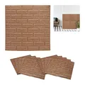 Relaxdays Wandpaneele, 10er Set, selbstklebend, zuschneidbar, Schaumstoff, Wandverkleidung Steinoptik, 70x70 cm, Bronze