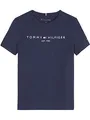 Tommy Hilfiger Kinder Unisex T-Shirt Kurzarm Essential Tee Rundhalsausschnitt, Blau (Twilight Navy), 18 Monate