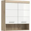 Mid.you Hängeschrank, Eiche, Weiß Hochglanz, Kunststoff, 1 Fächer, 74x79x24 cm, FSC Mix, hängend, Badezimmer, Badezimmerschränke, Hängeschränke