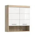 xonox.home - Hängeschrank Lambada 74x79x24 cm in Sonoma Eiche hell und weiß hochglanz - Wandschrank Badmöbel Badezimmerschrank - hochwertig verarbeitet einfache Montage