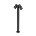 Prios Pollerleuchte Tulimar, dimmbar, Leuchtmittel nicht inklusive, Modern, Aluminium, Glas, dunkelgrau, 2 flammig, GU10, Wegeleuchte