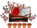 VBS Bastelset Tontopf-Elche 5 Stk. 12 cm Terrakotta Filz Polyester Winter DIY Set für kreative Dekorationen