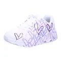 Skechers Girls' UNO Lite Spread The Love, White/Light Purple, 12.5 Little Kid