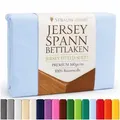 Strauss Home Spannbettlaken Premium 160 g/m2 Gekämmte Baumwolle Jersey in Hotelqualität, Gummizug: Rundumgummi, OEKO-TEX®-zertifiziert - Hotelqualität – Formstabil & Langlebig blau 140x220-160x220cm cm
