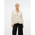 Vero Moda Strickjacke VMBOOM LS V-NECK BUTTON CARDIGAN GA NOOS beige XL (42/44)
