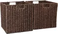 VIVANNO Regalkorb Seegras SEEGRA Rechteckig - Braun Geflochten (Set, 2 St), 33x33x33 cm