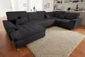 DOMO collection Wohnlandschaft Franzi optional mit Bettfunktion, Bettkasten & Kopfteilverstellung, XXL-Sofa, Recamiere links, graphite, B/T: 352/214 cm