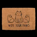 Süße Katzen Fußmatte Türvorleger Kokosfasern "Wip Your Paws" 60x40