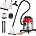 LEHMANN Waschsauger mit 20L-Behälter - 1600W - Polsterreiniger Gerät mit HEPA-Filter - 4,3L Reinigungsmitteltank - Teppichreiniger mit Sprühfunktion - Nass-/Trockensauger für Teppich und Polster