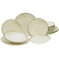 CreaTable Tafelservice Nature Collection Natural Living Tellerset 12-tlg (12-tlg), 4 Personen, Steinzeug gelb
