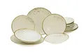 CreaTable, 14779, Serie Nature Collection Natural Living, 12-teiliges Geschirrset, Teller Set aus Steinzeug, spülmaschinen- und mikrowellengeeignet, Qualitätsproduktion