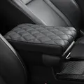 POKSRI Armlehnen Polster Auto echtem Rindsleder, schwarzes mittelkonsole auto Box Matte,Fahrzeug Armlehnenkissen Schutz,Memory Foam echtes Rindsleder, Konsolen-Handauflagekissen(sizeB 35.5x20x4.5cm)