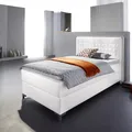 Boxspringbett HOME AFFAIRE "Coos", schwarz-weiß (weiß, schwarz), B:109cm L:212cm