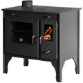 Prometey Festbrennstoffherd Küchenofen Retro ECO schwarz, linke Version, 7,00 kW schwarz