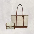 Michael Kors MK Tasche Shopper Portmonee Jet Set Travel Large Leida Vanilla NEU