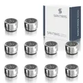 SANTRAS® Strahlregler M24x1 (10 Stück) – Luftsprudler für Wasserhahn mit Siebeinsatz | Wasserhahnaufsatz als Wassersparer mit Mischdüse (Außengewinde 24 mm) in Chrom