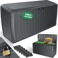 KESSER® Auflagenbox Kissenbox 290 Liter mit abschließbarem Deckel Haltegriffe Gartenbox - Grau