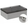 POLLIN, Polycarbonat Gehäuse, 300 x 230 x 85 mm, IP66, Lichtgrau, Glasklarer Deckel