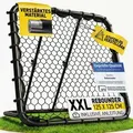 Racetex Rebounder für Fußball XXL [125cm x 125cm] - Fussball Rebounder mit robuster Konstruktion und stufenlos verstellbarem Winkel - Schwarz