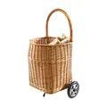 Holzwagen Holztrage Kaminholzkorb Holzliege Wagen - aus Vollweide - mit Leinen
