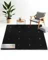 carpetfine Wollteppich Gabbeh Uni Quadratisch Schwarz 120x120 cm | Moderner Teppich für Wohn- und Schlafzimmer