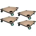PROREGAL MegaDeal 4x Transportroller 4 Rollen HxBxT 11,5x50x50 cm Traglast 150kg Sperrholzplatte