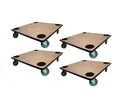 PROREGAL Profi Transportroller Hercules 50x50 cm Schwerlast bis 150 kg mit 4 Gummirollen & Griff, Sperrholzplatte, 4er Set Rollbrett für Möbel Möbelroller Transporthilfe für Umzug Pflanzen Werkstatt
