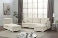 Wohnlandschaft, beige (creme, weiß), B:310cm H:87cm T:88cm, ATLANTIC HOME COLLECTION, Sofas, Wohnlandschaft, modularer 4-Sitzer mit 2 Hockern, weicher Cordbezug