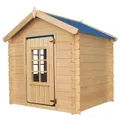 Timbela M570M-1 Kinder Holzhaus - Dach blau - 111x114xH121cm / 0,9m²