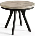AlpiMeble Runder Esstisch ausziehbar – Moderner Wohnzimmertisch und Küchentisch – Tisch mit Stabile Konstruktion, Durchmesser 90 cm - 190 cm - Farbe Sonoma - Kollektion Evo