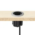 kalb Einbausteckdose 230VAC HUB Tischsteckdose rund für Arbeitsplatte Wand und Möbel mit EU-Schutzkontakt-Stecker Farbanpassung 54mm