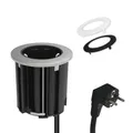 kalb | Einbausteckdose 230V 54mm rund, mit EU-Stecker, inkl. farbiger Blenden