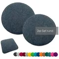 heimtexland Sitzkissen Filz Sitzauflage Stuhlkissen Bankkissen abwaschbar, Filzkissen eckig & rund I Indoor Outdoor I bequem & robust grau Rund | 35 cm x 35 cm