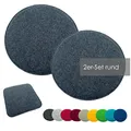 heimtexland ® 2er Pack Sitzkissen Filz Stuhlkissen Bodenkissen Polster Stuhlauflage Indoor Outdoor Kissen rund Typ631 Filzkissen anthrazit meliert 35x35 cm 2 Stück