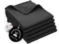 ZOLLNER 5er Set Geschirrtücher Baumwolle in 50x70 cm - super saugstarke und robuste Küchentücher - waschbar bis 60°C – in schwarz - Gastronomiequalität - Oeko Tex® Zertifiziert