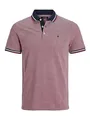 Jack & Jones Herren Slim Fit Polo Shirt JJEPAULOS Uni Sommer Hemd Kragen Kurz Arm Basic Pique Cotton, Rio-rot , S
