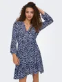 Blusenkleid "ONLCLEMMENTINE LIFE 3/4 DRESS WVN NOOS", Gr. XS (34) - N-Gr, Ombre Blue AOP:CLEMMENTINE GRAFIC N-Gr