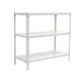 PROREGAL Schwerlastregal Baby Metal Shark | HxBxT 90x120x40cm | Fachlast 200kg | Weiß | Regal Standregal Werkstattregal Lagerregal Kellerregal