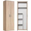 mokebo Besenschrank in Braun Der Lange Haushaltsschrank Putzschrank oder Mehrzweckschrank