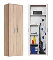 mokebo Mehrzweckschrank Besenschrank 'Der Lange' (60x180x34 cm), Holz, auch als Haushaltsschrank, Putzschrank, Staubsaugerschrank & Flurschrank in Sonoma Eiche