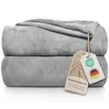Gräfenstayn® Kuscheldecke flauschig & super weich - hochwertige Fleecedecke auch als Wohndecke, Tagesdecke, Sofadecke & Sommerdecke geeignet - Überwurf Decke Sofa & Couch (Grau, 150x130 cm)
