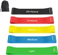 Fokky Fitnessbänder [5er Set], 100% Naturlatex Fitnessband mit Übungsanleitung