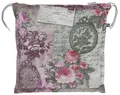 Kettler Polen KETTtex 0798 Auflage Hocker Rom rosa-grau Blumen Landhaus 50x50x6 cm Sitzpolster