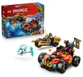 LEGO NINJAGO Kais und Coles Kombi-Flitzer - Ninja Spielzeug mit Auto, Motorrad, 3 Minifiguren inkl. Kai & Cole mit Katanas - Geschenkidee für Jungen ab 7 Jahren und Dragons Rising Fans - 71864