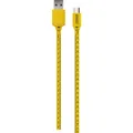SCHWAIGER Ladekabel, Micro USB Sync Kabel flach, mit Maßband, 1,2 m, gelb